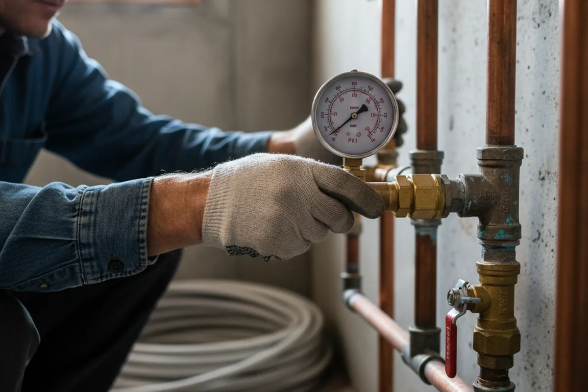 Pressure testing a repaired line during Water Line Repair in Beersheba Springs